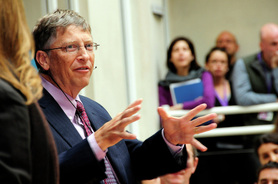 Bill Gates speaking at the UKID.